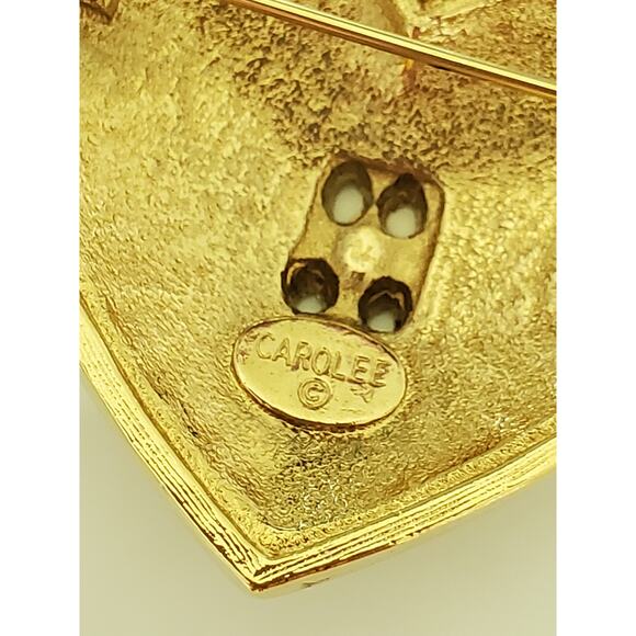 Vintage Carolee Duchess of Windsor Royal Crown Heart Brooch - Picture 4 of 6